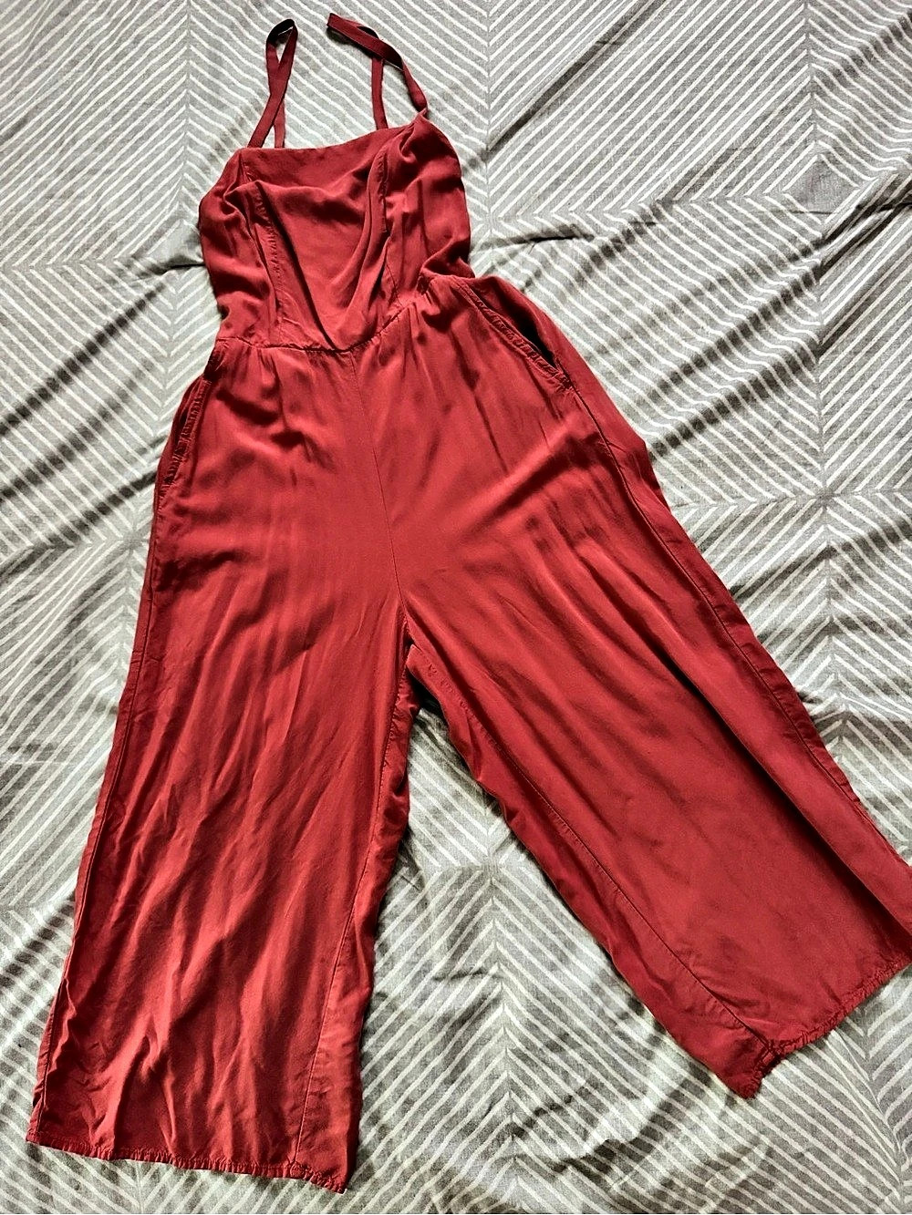 Old Navy Square-Neck Cami Jumpsuit pink Wide-Leg XS